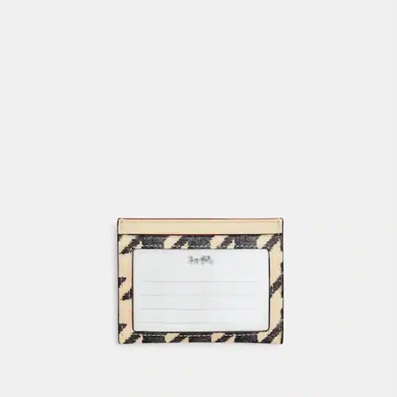 Coach Slim ID Card Case With Houndstooth Cream/Black - NWT - Picture 2 of 3